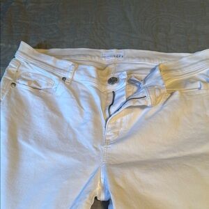 LOFT White Straight Leg Jeans Classic Fit